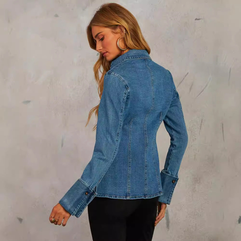 Classic Denim Button-Front Jacket