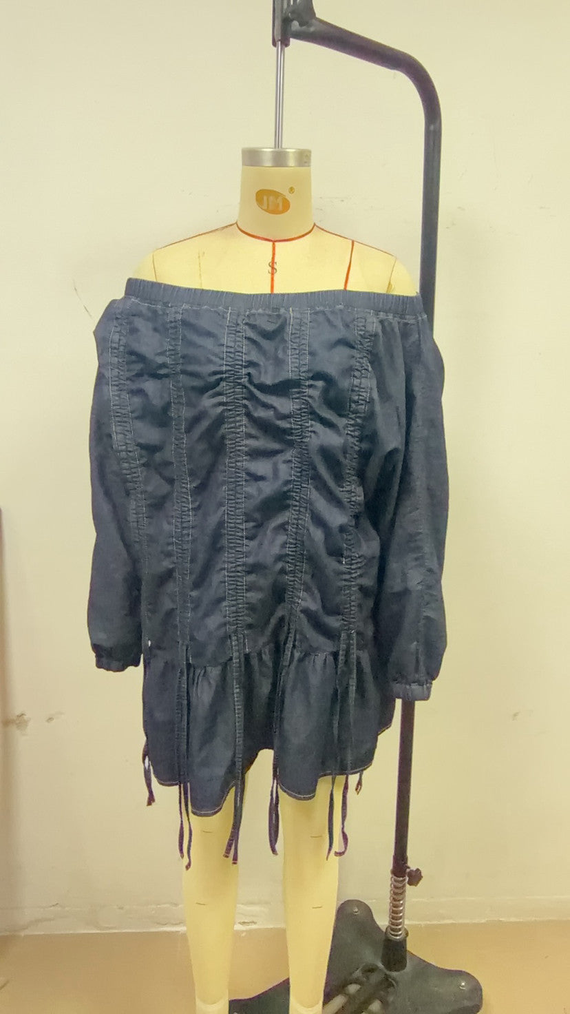 Off-Shoulder Ruched Mini Dress