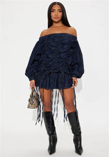 Off-Shoulder Ruched Mini Dress