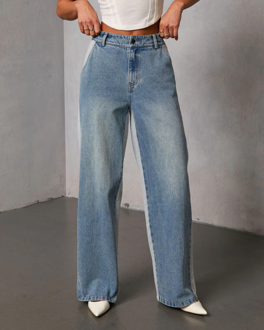 Casual Chic Two-Tone Denim Lounge Set