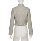 Stylish Faux Leather Moto Jacket