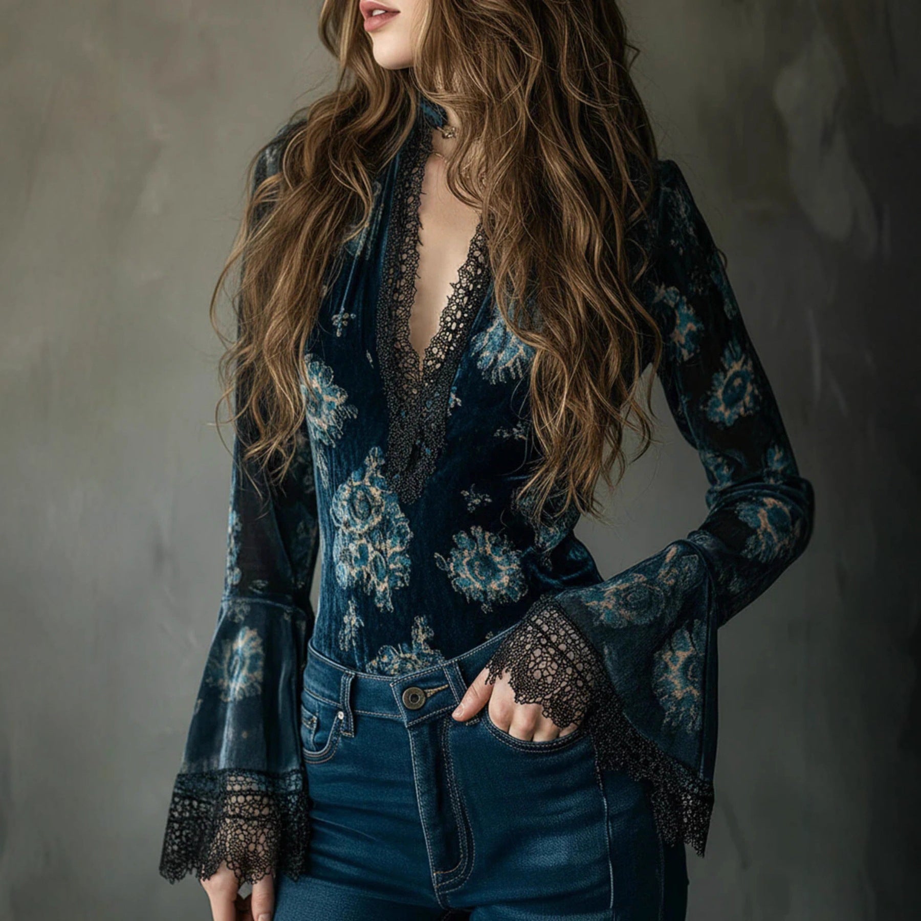 Elegant Blouse with Lace Details