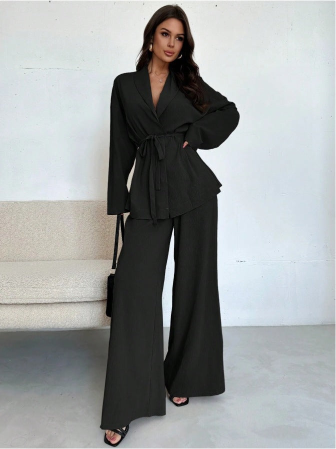 Wide-Leg Pants and Tie-Front Top