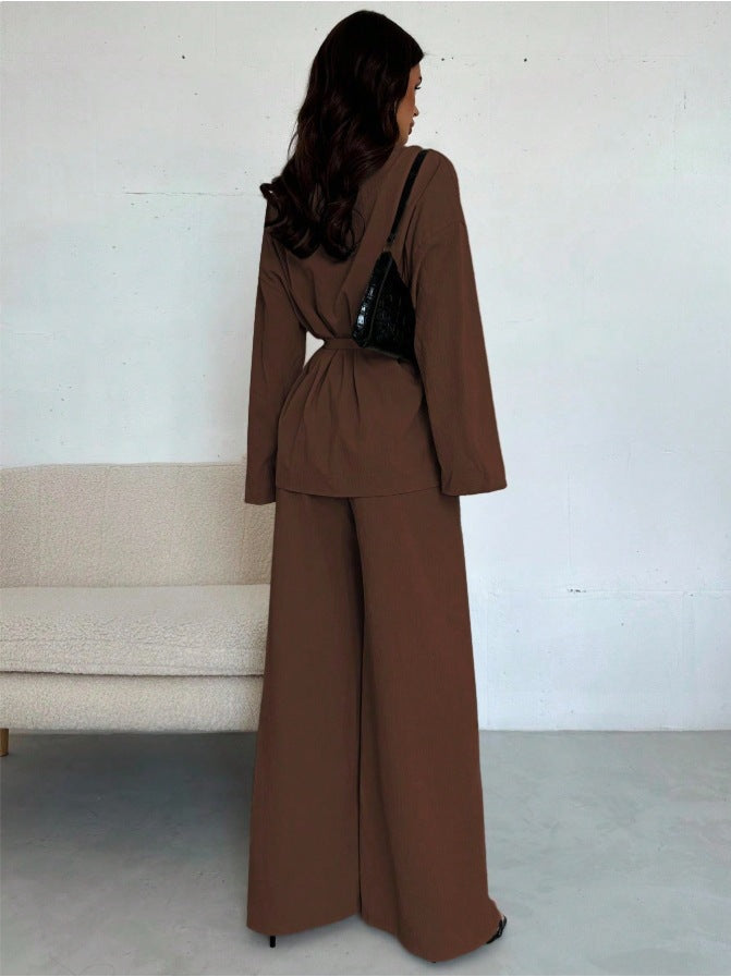 Wide-Leg Pants and Tie-Front Top