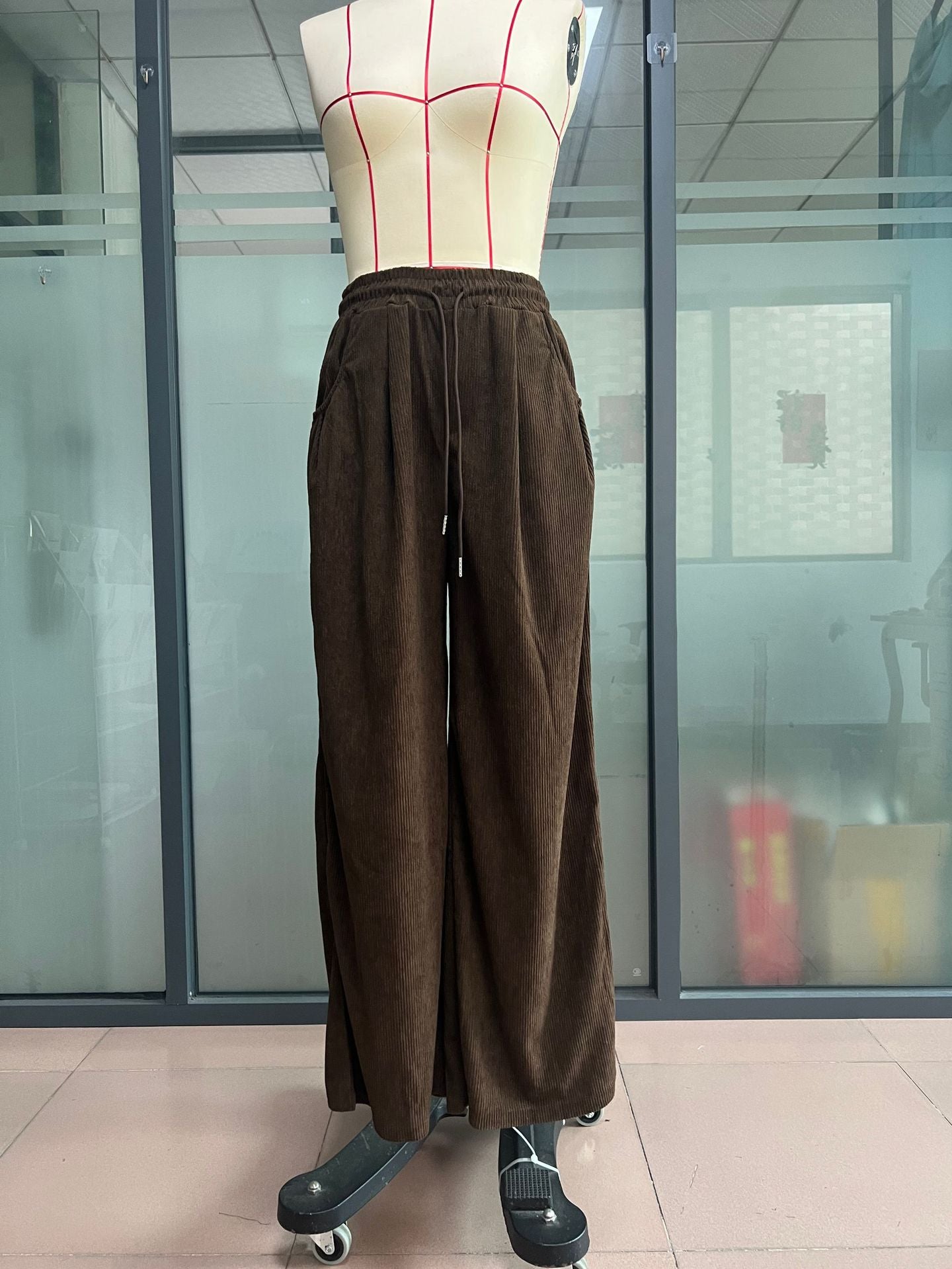 Wide-Leg Pants with Drawstring Waist