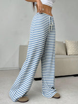 Striped Wide-Leg Lounge Pants