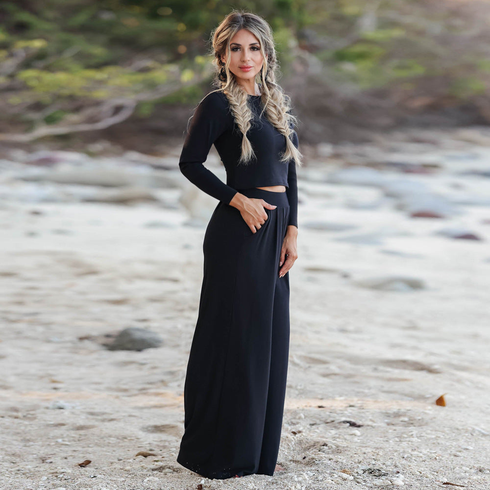 Elegant Wide-Leg with Long Sleeves Set