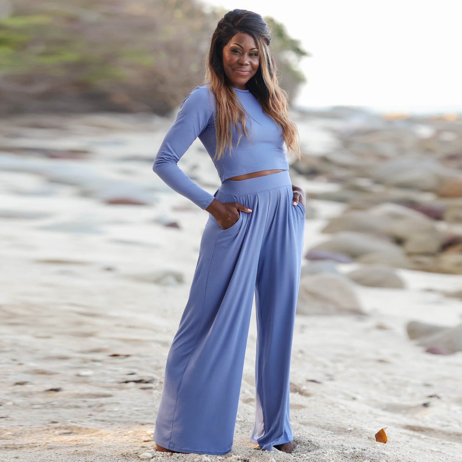 Elegant Wide-Leg with Long Sleeves Set