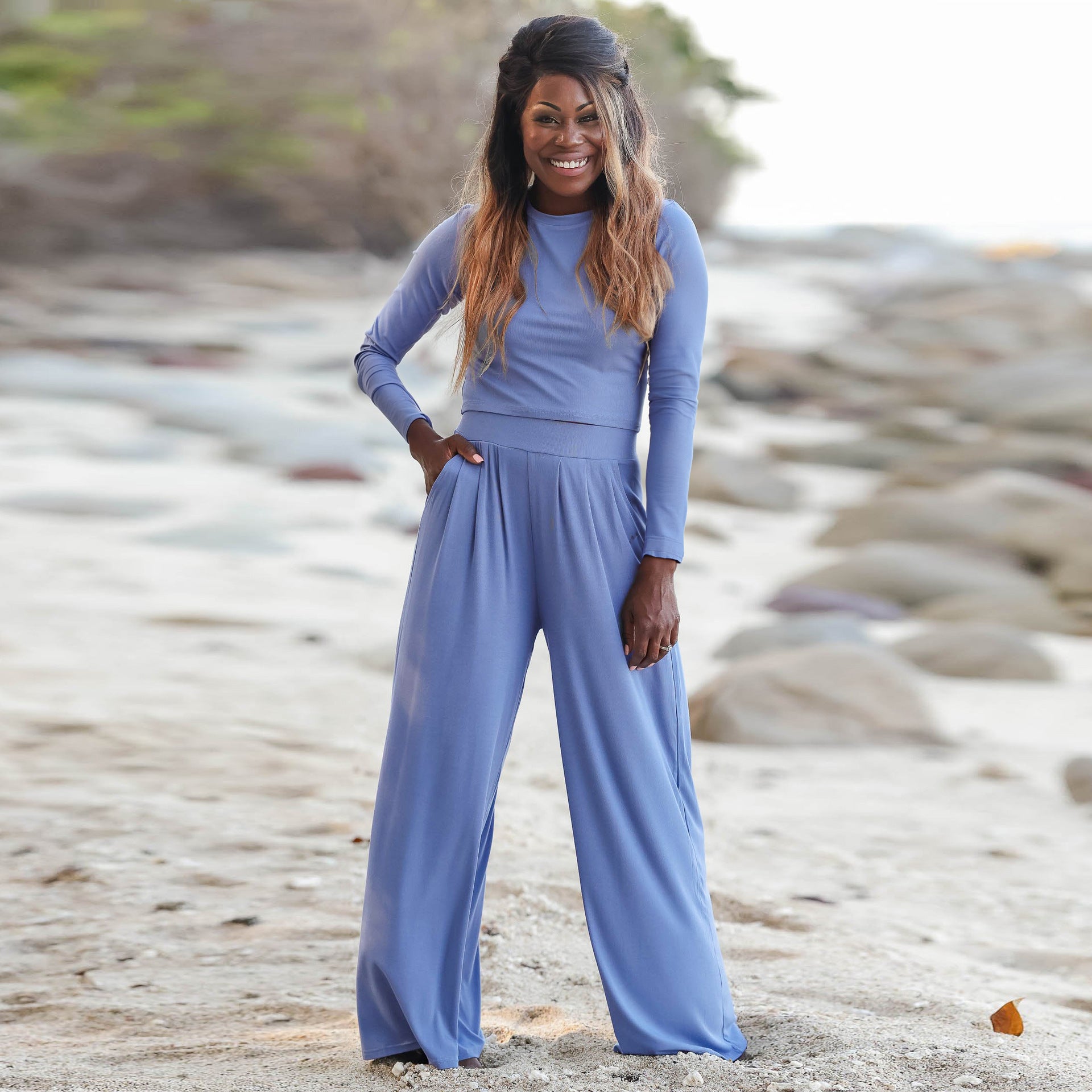 Elegant Wide-Leg with Long Sleeves Set