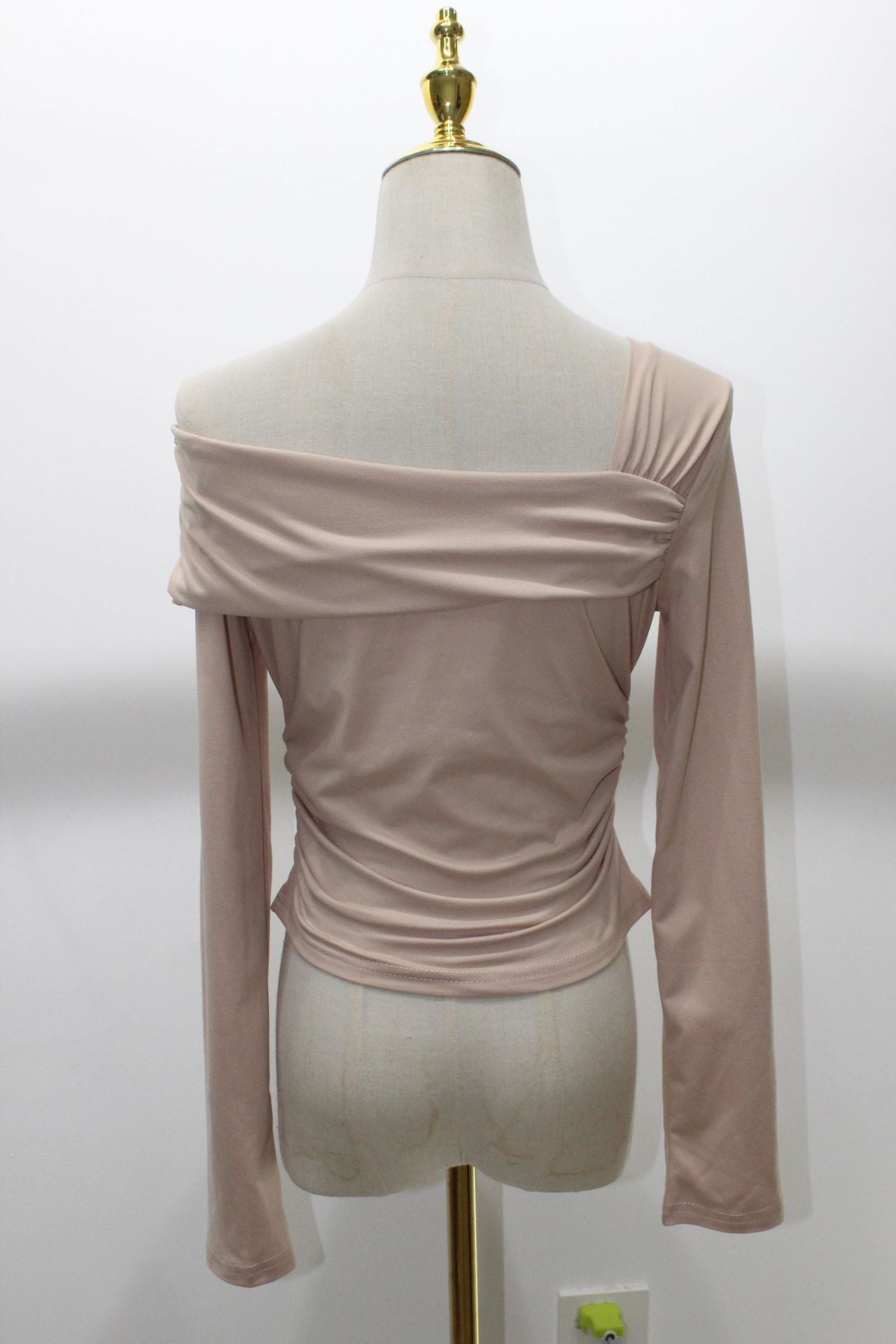 Off-Shoulder Ruched Long Sleeve Top