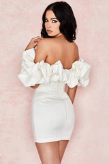 Elegant Off-Shoulder Ruffled Dress