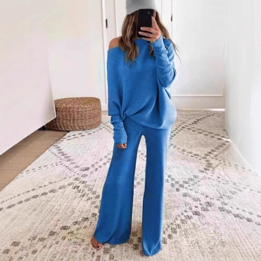 Off-Shoulder Knit Lounge Set