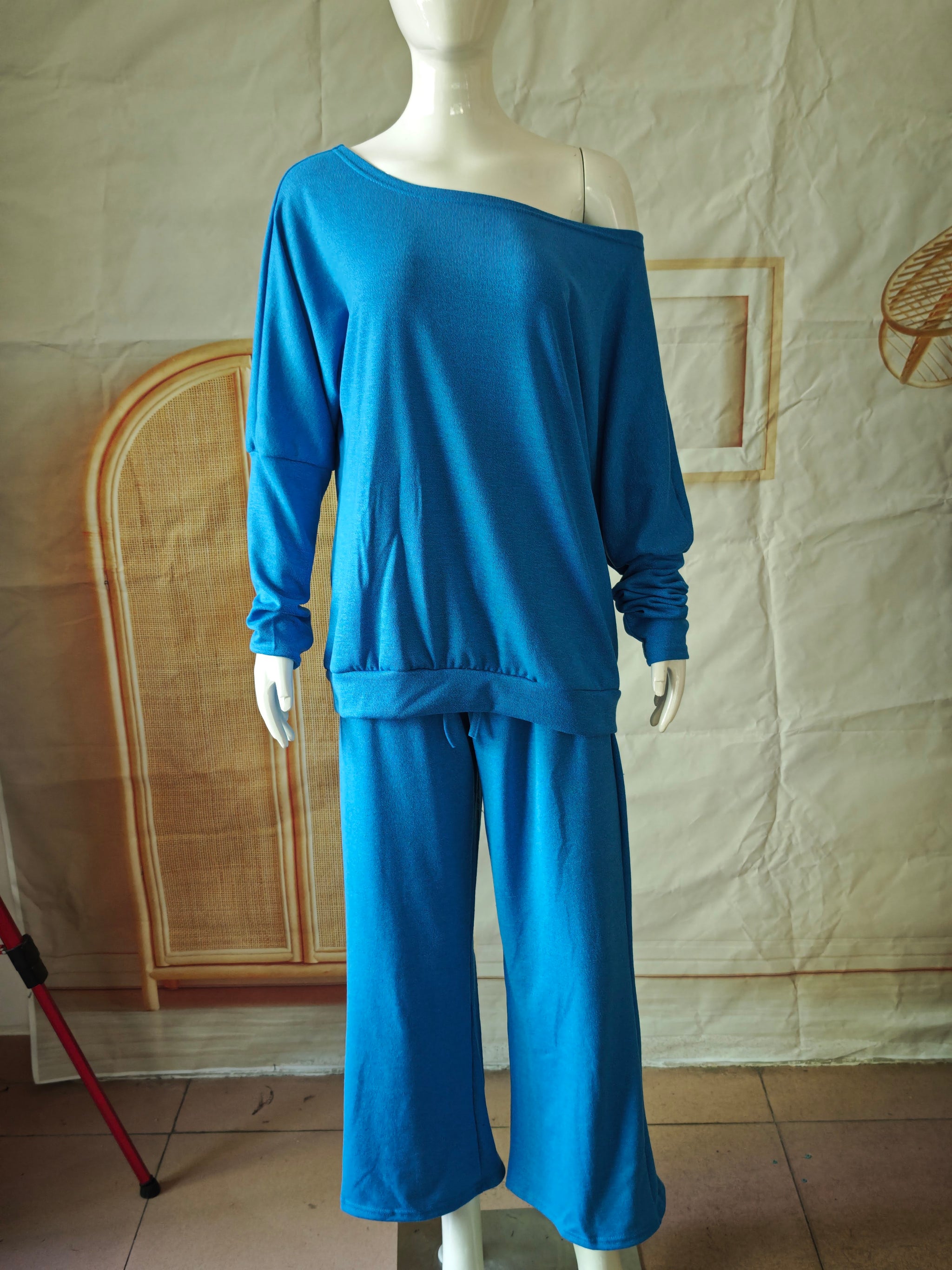 Off-Shoulder Knit Lounge Set