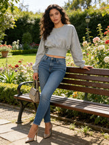 Casual Top with Elastic Waistband