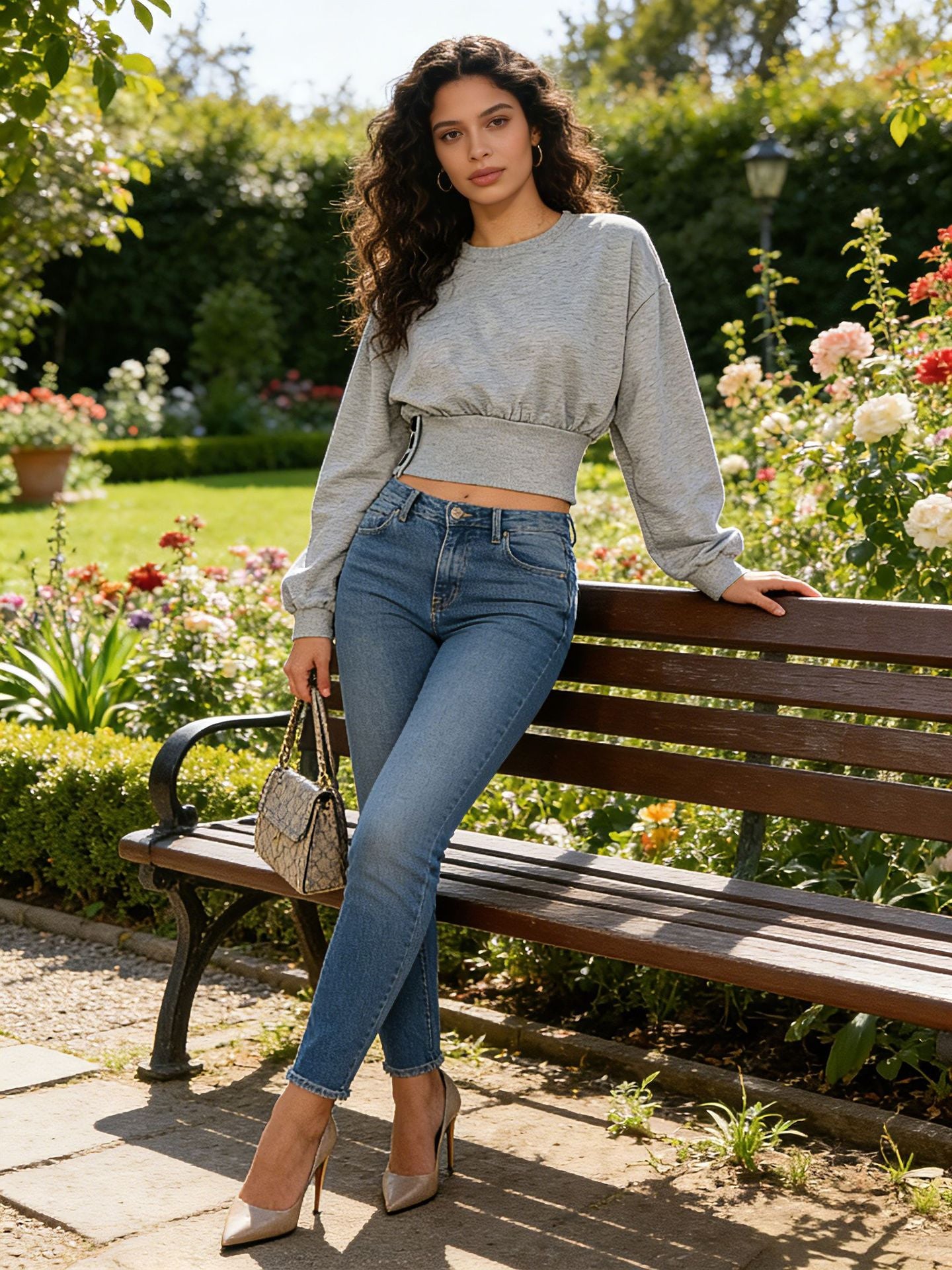 Casual Top with Elastic Waistband