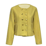 Textured Jacket with Gold Buttons