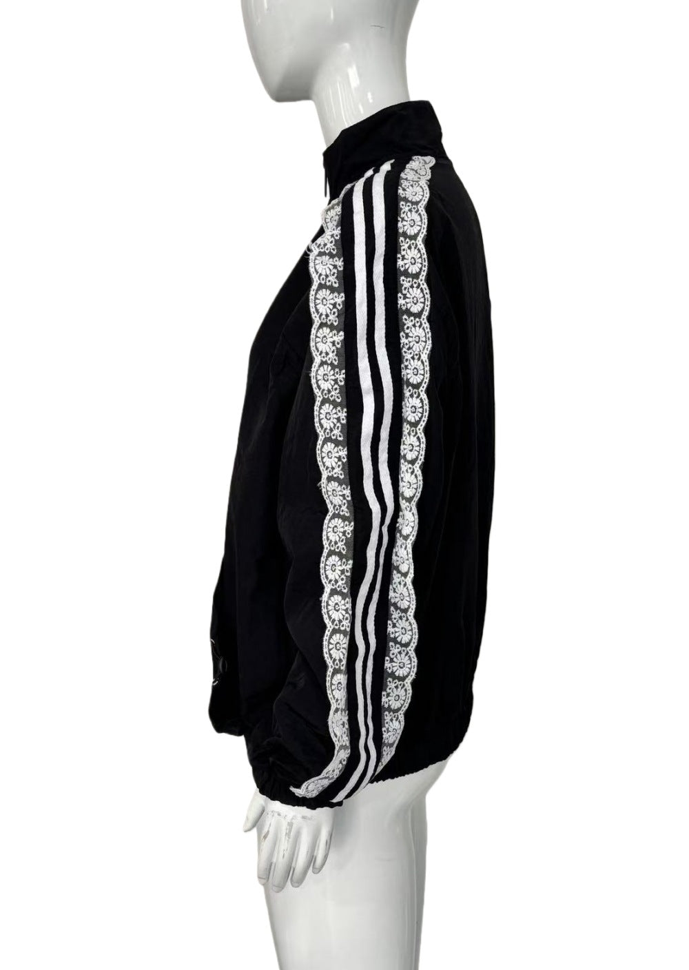 Jacket with Lace Detailing & Striped Accents
