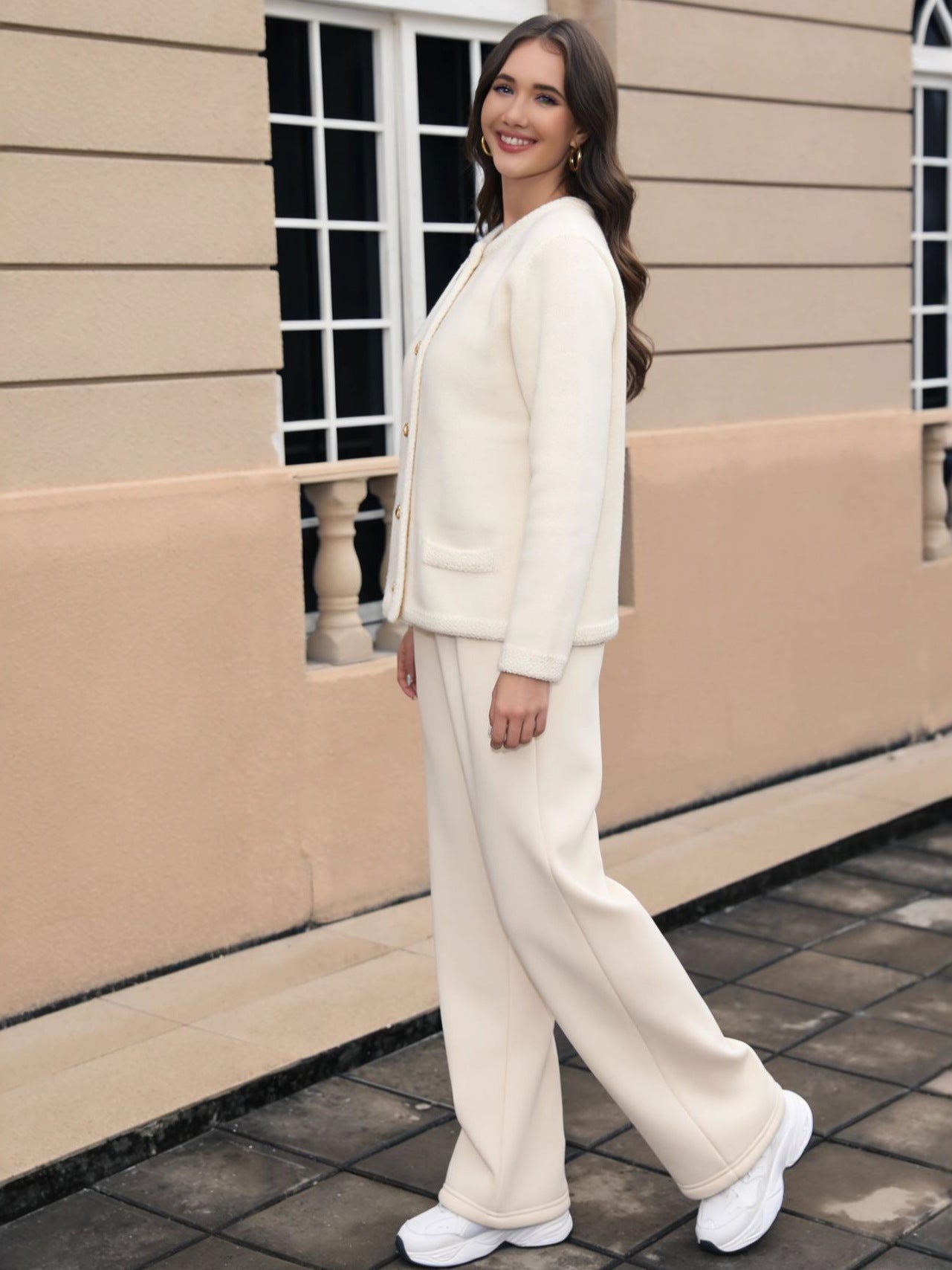 Button-Up Jacket with Gold Accents