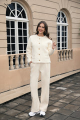 Button-Up Jacket with Gold Accents