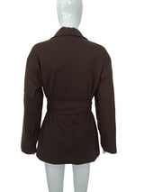 Chic Brown Wrap Jacket