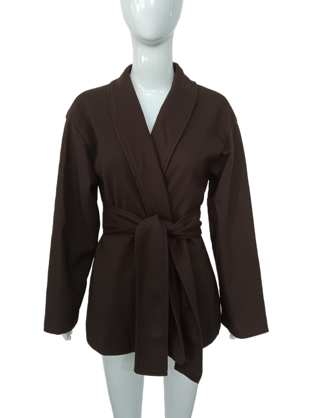 Chic Brown Wrap Jacket