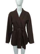 Chic Brown Wrap Jacket