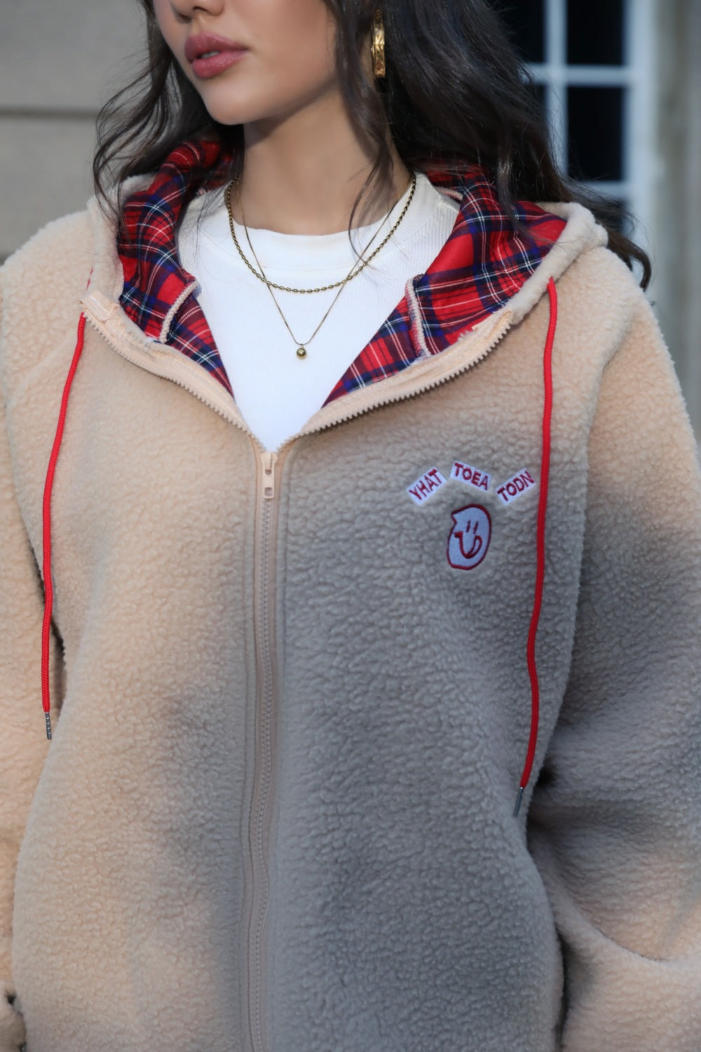 Cozy Fleece Jacket with Patch
