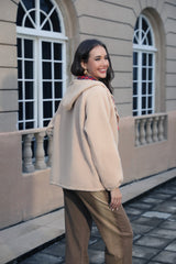 Cozy Fleece Jacket with Patch