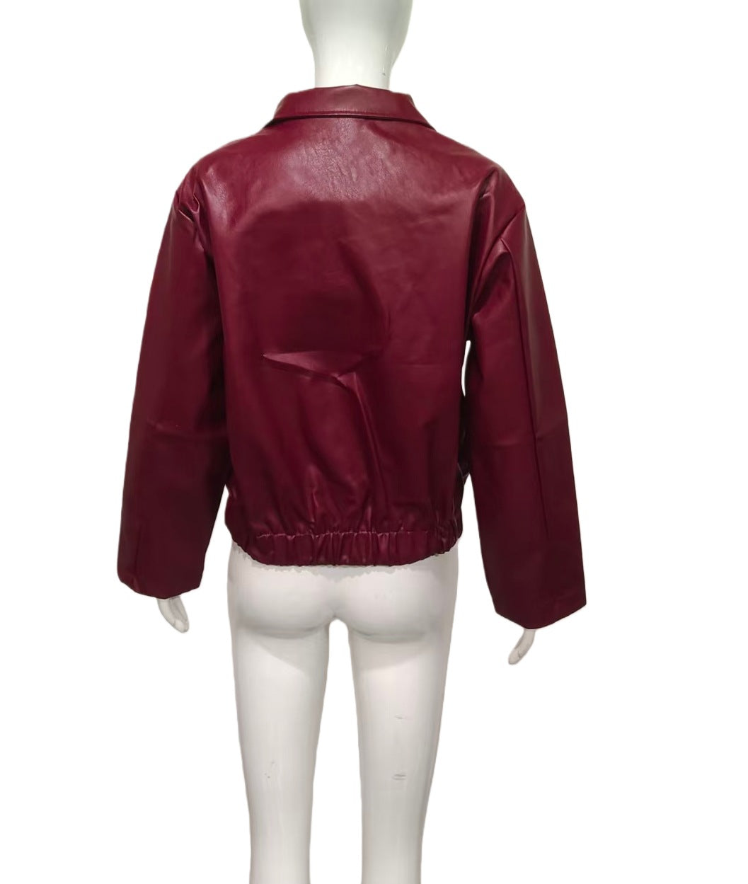 Faux Leather Zipper Jacket
