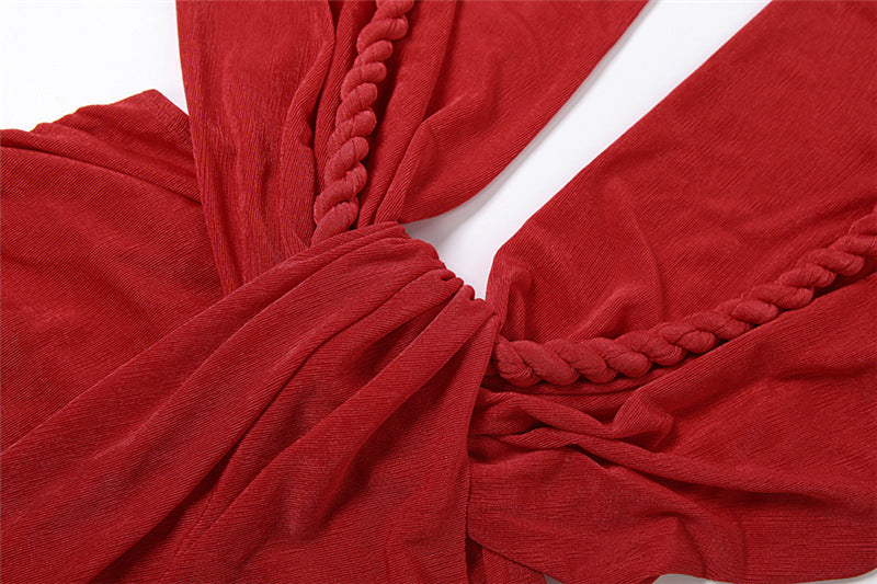 Drape Halter Maxi Dress