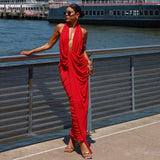 Drape Halter Maxi Dress