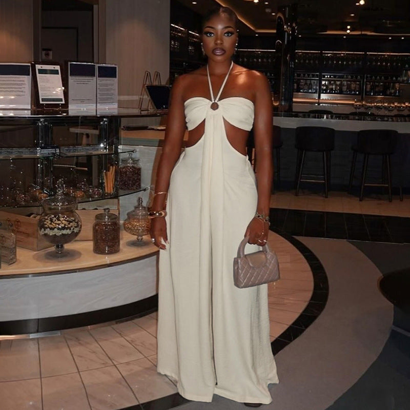 Elegant Cut-Out Evening Jumpsuit