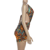 Vibrant Artistic Print Mini Dress