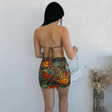 Vibrant Artistic Print Mini Dress