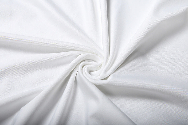 Cropped Top & Flared White Pants Set