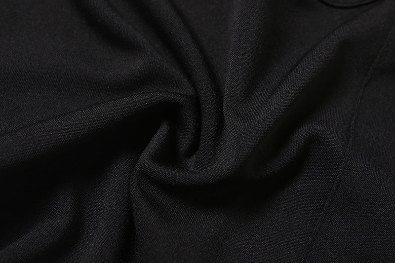 Edgy Black Dress with Layered Detailing