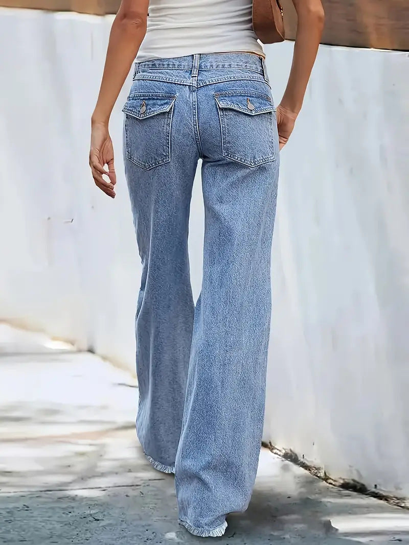 Relaxed Fit High-Waisted Wide-Leg Jeans