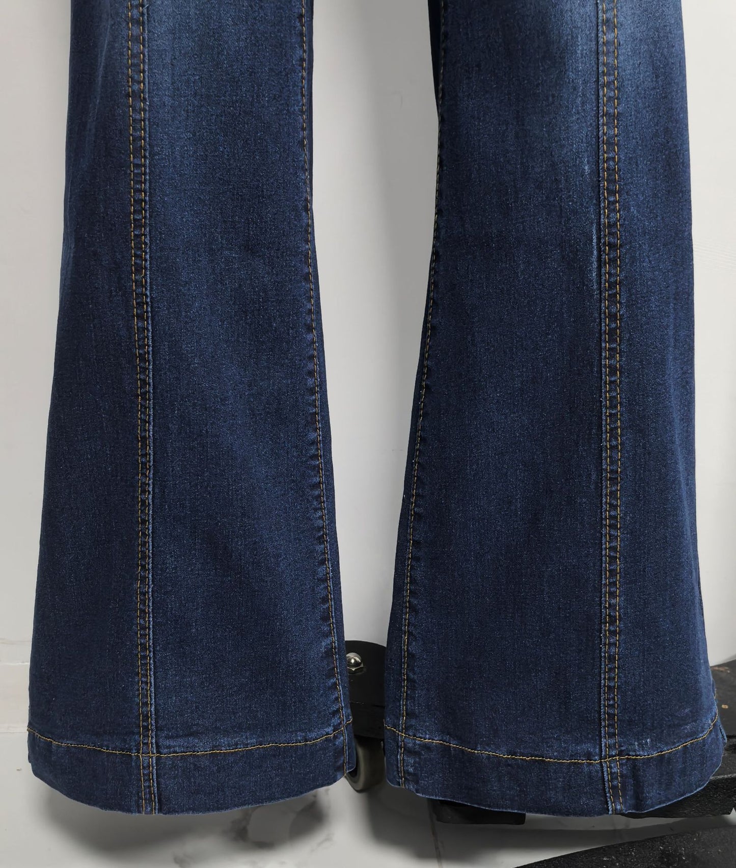 High-Waisted Flared Denim Pants
