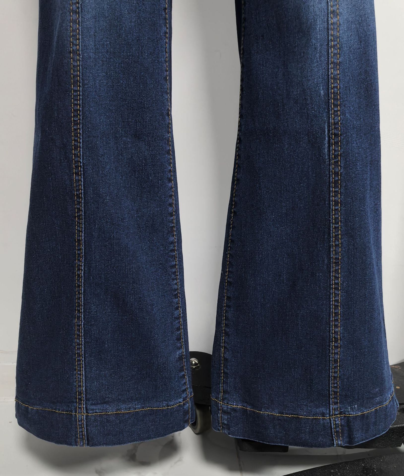 High-Waisted Flared Denim Pants