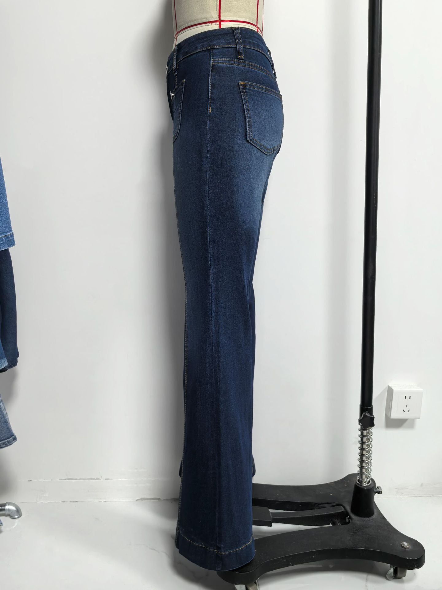 High-Waisted Flared Denim Pants