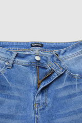 Classic High-Rise Wide-Leg Blue Jeans