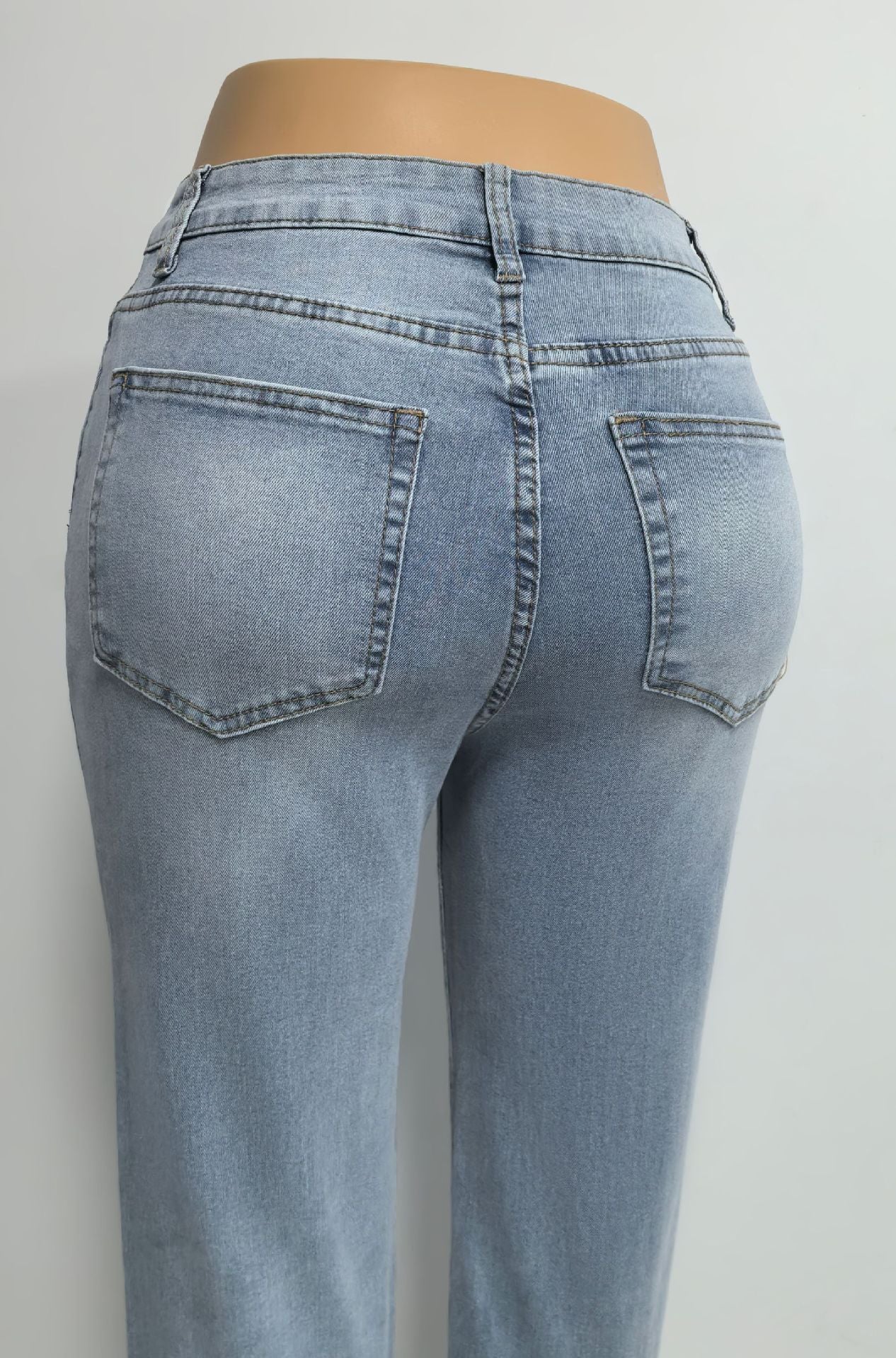 High-Waisted Wide-Leg Light Wash Jeans