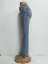 High-Waisted Wide-Leg Light Wash Jeans