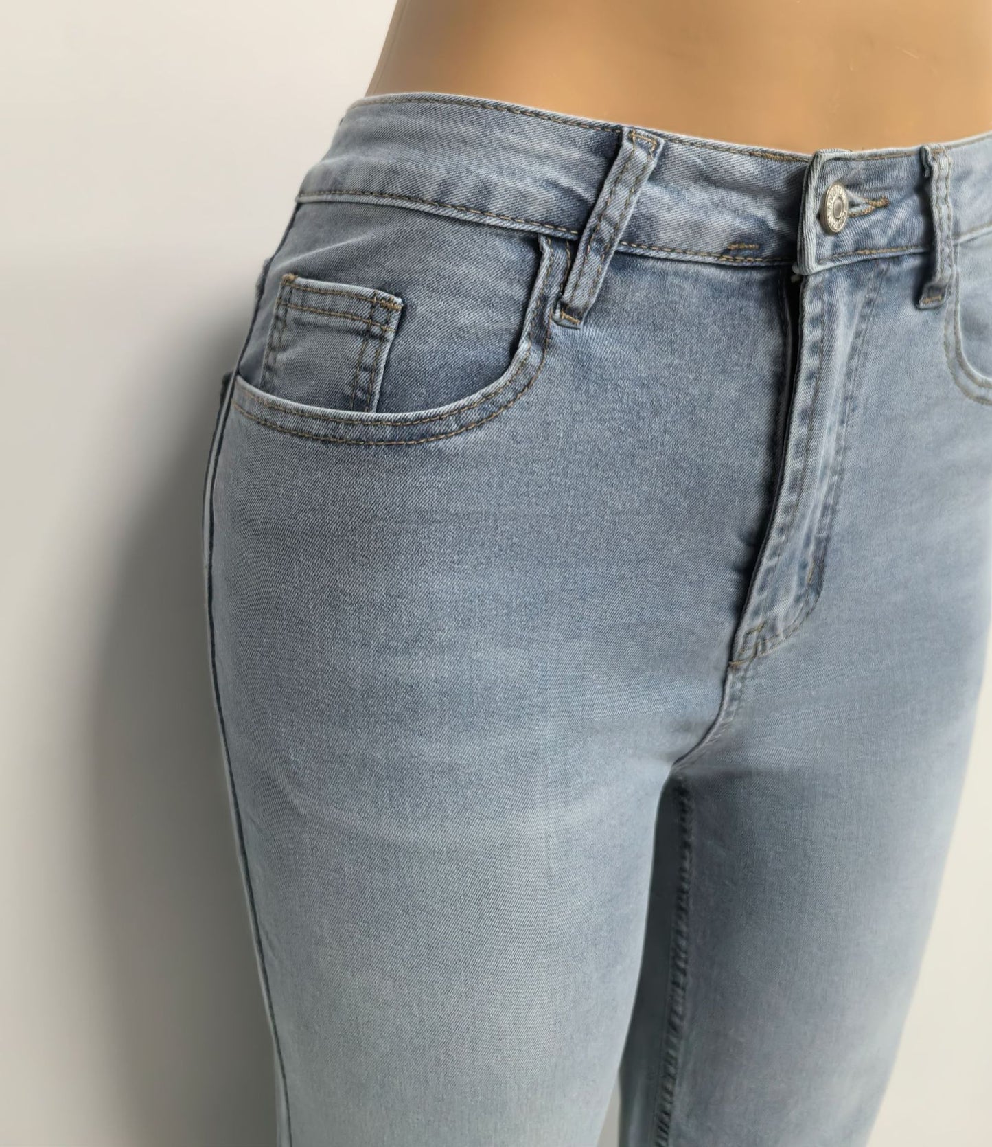 High-Waisted Wide-Leg Light Wash Jeans