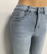 High-Waisted Wide-Leg Light Wash Jeans