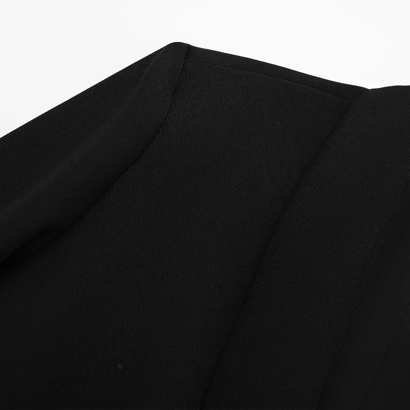 Chic Blazer with Feathered Cuffs