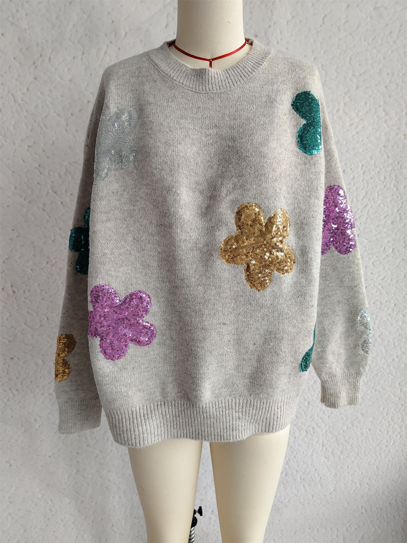 Colorful Sequin Flower Fashion Top