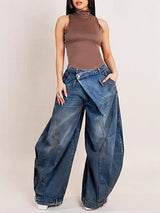 Oversized Baggy Denim Cargo Pants