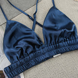 Feather Trim Three-Piece Nightgown Set