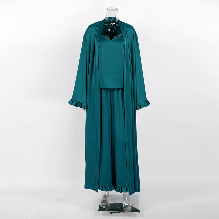 Elegant Ruffle-Trim Pajama Set